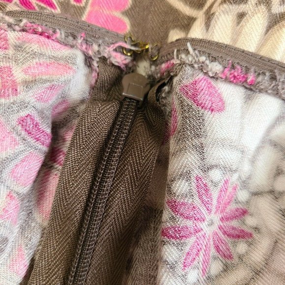 CROFT & BARROW Pink Gray Geometric A Line Side Zip Skirt Womens Size 6 - Picture 5 of 6